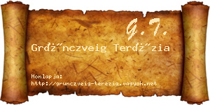 Grünczveig Terézia névjegykártya